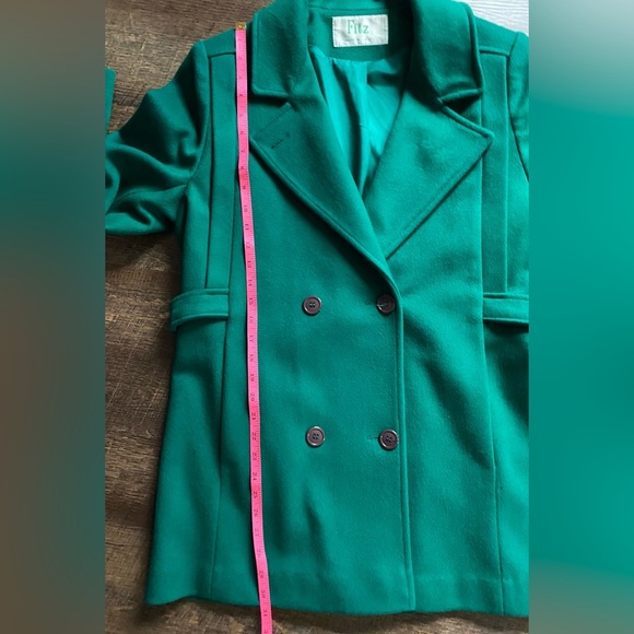 FITZ vintage wool womens peacoat kelly green union rare classy preppy 60s sz 8 - Picture 13 of 16